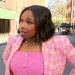 Jennifer Hudson’s pink tweed jacket on Extra