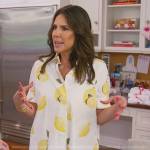 Jennifer Fessler’s white lemon print shirtdress on The Real Housewives of New Jersey