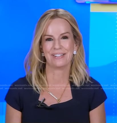 Jennifer's navy square neck top on Good Morning America