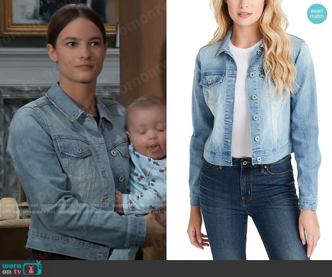 Jessica Simpson Pixie Denim Jacket in Maude worn by Esme (Avery Kristen Pohl) on General Hospital