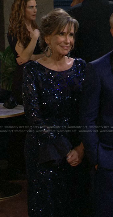 Jill's navy sequin gown on The Young and the Restless