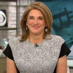 Jill Schlesinger’s speckled panel dress on CBS Mornings