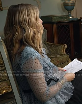 Jill's blue polka dot ruffle top on Today