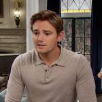 Johnny’s beige long sleeve polo shirt on Days of our Lives