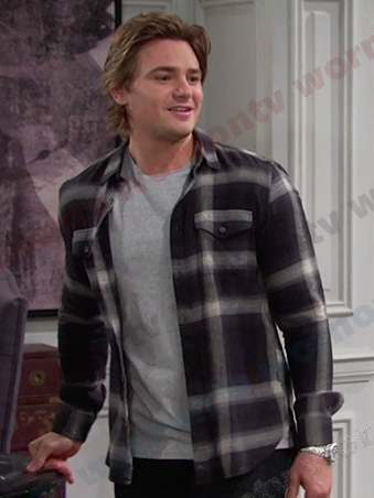 Johnny's black plaid shirt on Days of our Lives