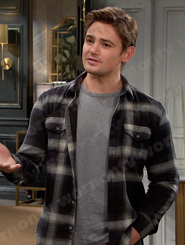 Johnny’s black plaid shirt on Days of our Lives