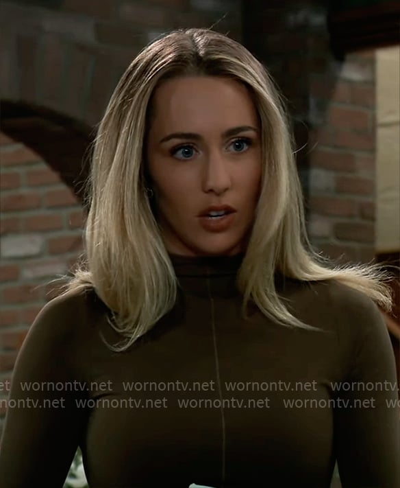 Josslyn's brown long sleeved top on General Hospital