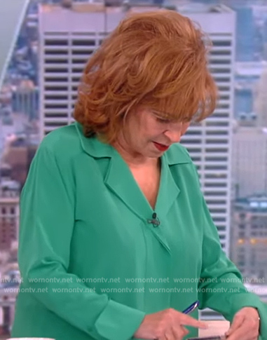 Joy's green layered collar blouse on The View