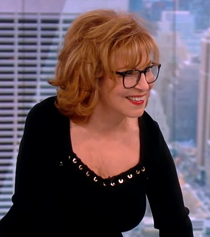 Joy’s black sweetheart embellished sweater on The View