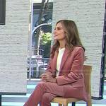 Joy Bauer’s pink velvet blazer and pants on Today