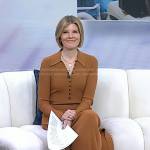 Kate Snow’s camel ribbed polo dress on Today