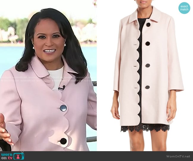 Kate Spade Scallop Twill Coat worn by Kristen Welker on Today