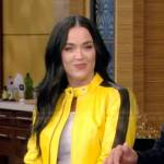 Katy Perry’s yellow leather jacket on Live with Kelly and Ryan