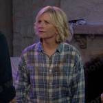 Kayla’s blue plaid shirt on Days of our Lives