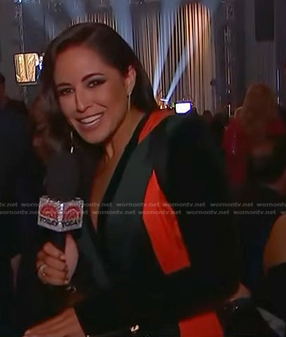 Kaylee Hartung's colorblock plunge neck gown at The Oscars on Today