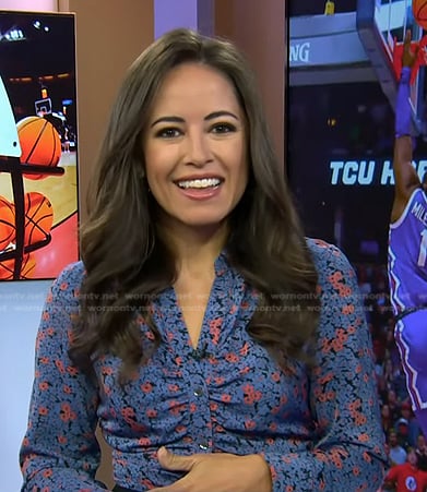 Kaylee Hartung's blue floral top on Today