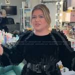 Kelly Clarkson’s black ruffle velvet dress on Today