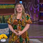 Kelly’s floral v-neck dress on The Kelly Clarkson Show