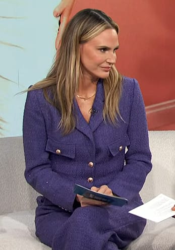 Keltie’s purple cropped blazer and pants on E! News