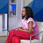 Kerry Washington’s pink satin top and red pants on Today