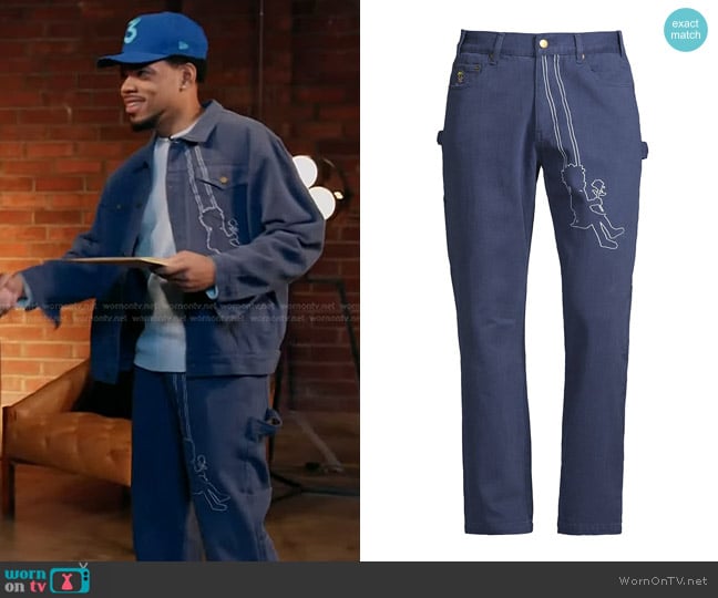 KidSuper Swingset Denim Cargo Pants worn by Chance the Rapper on The Voice