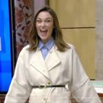 Keira Knightley’s white jacket on Live with Kelly and Ryan