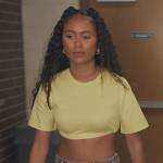 Keisha’s yellow cropped tee on All American Homecoming