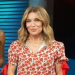 Kit’s red and blue floral top on Access Hollywood