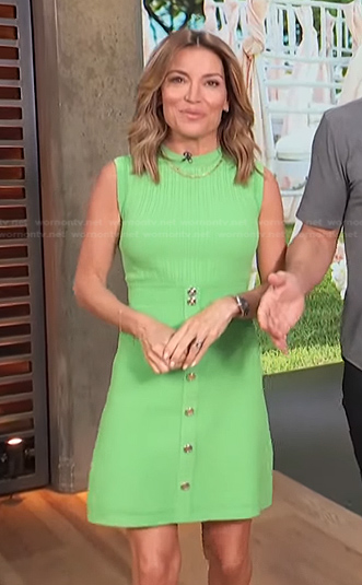 WornOnTV: Kit’s green sleeveless ribbed dress on Access Hollywood | Kit ...