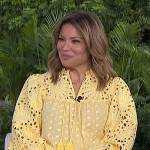 Kit’s yellow lace blouse on Access Hollywood