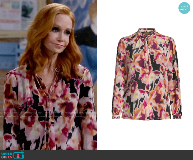 Kobi Halperin Mabel Blouse in Sherbert Multi worn by Sheila (Swoosie Kurtz) on Call Me Kat