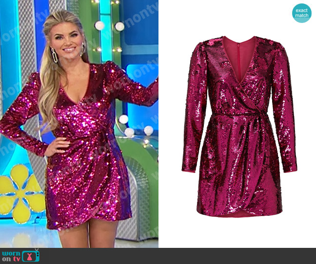 WornOnTV: Amber’s pink sequin wrap dress on The Price is Right | Amber ...