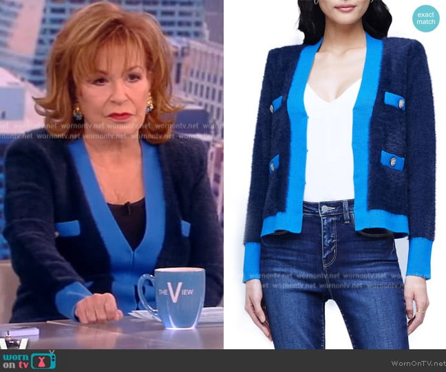 L'Agence Kai Eyelash Cardigan worn by Joy Behar on The View