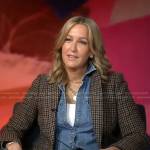 Lara’s brown plaid blazer on Good Morning America