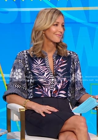 Lara's floral v-neck blouse on Good Morning America