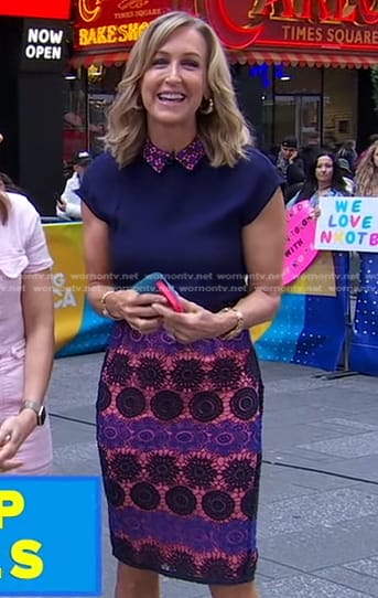 Lara's navy lace dress on Good Morning America