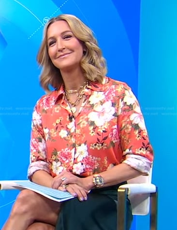 Lara’s orange floral shirt on Good Morning America