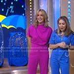 Lara’s pink short sleeve jumpsuit on Good Morning America