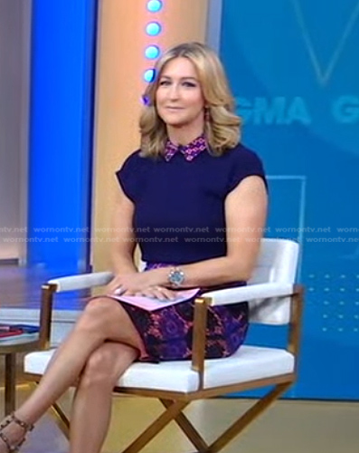 Lara’s navy lace dress on Good Morning America