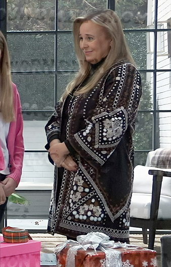 Laura's black embroidered jacket on General Hospital