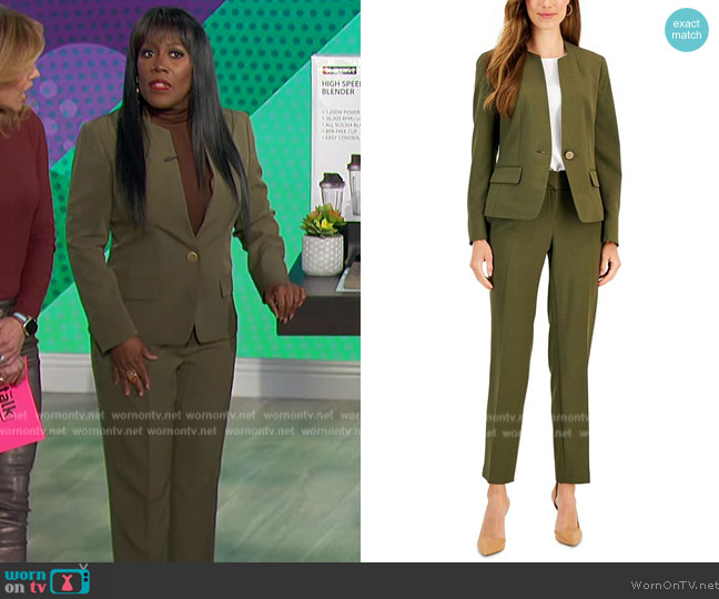 Le Suit Single-Button Blazer and Slim-Fit Pantsuit worn by Sheryl Underwood on The Talk