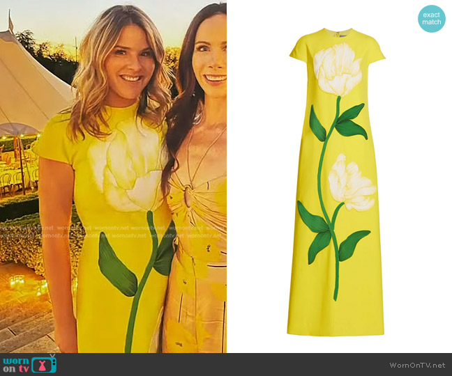 Lela Rose Floral-Embroidered A-Line Dress worn by Jenna Bush Hager on Today