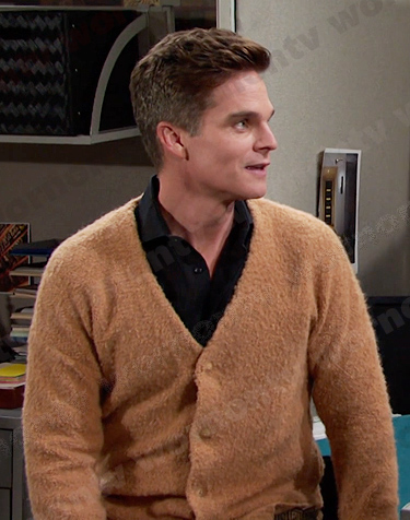 Leo’s camel cardigan on Days of our Lives