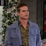 Leo's green snake print shirt and blue jacket on Days of our Lives