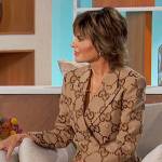 Lisa Rinna’s beige monogram suit on The Talk