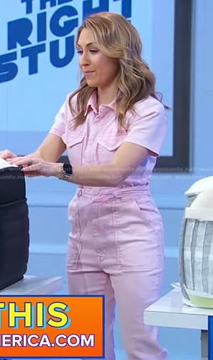 Lori’s pink short sleeve jumpsuit on Good Morning America