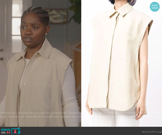 Loulou Studio Linen sleeveless shirt worn by Tamia Cooper (Bre Z) on All American