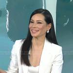 Lucy Liu’s white lace embroidered blazer on Today