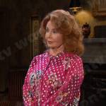 Maggie’s metallic dot floral blouse on Days of our Lives