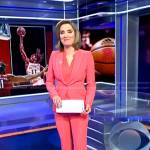 Margaret’s coral pink suit on CBS Evening News